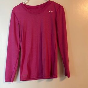 Pink long sleeve nike top